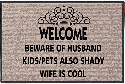 Beware Of Husband Doormat - Indoor/Outdoor Olefin - 27" X 18"