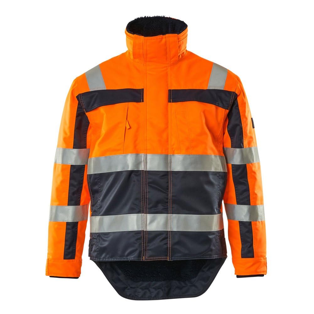 Mascot 07223-880-141 Teresina Safe Compete Pile Lining Waterproof Class 3 Winter Jacket, Size M, Hi-Vis Orange/Navy
