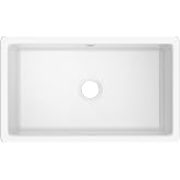 Rohl UM3018WH Shaws Classic 30-Inch Single Bowl Modern Undermount Fireclay Kitchen Sink, White