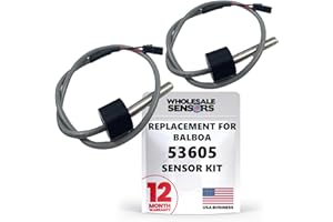 Replacement Balboa M7 Sensor Kit, 12" Cable, Temp/Hi Limit, 1/4" Bulb, 2-pin, 53605 (2-Pack), 12 Month Warranty