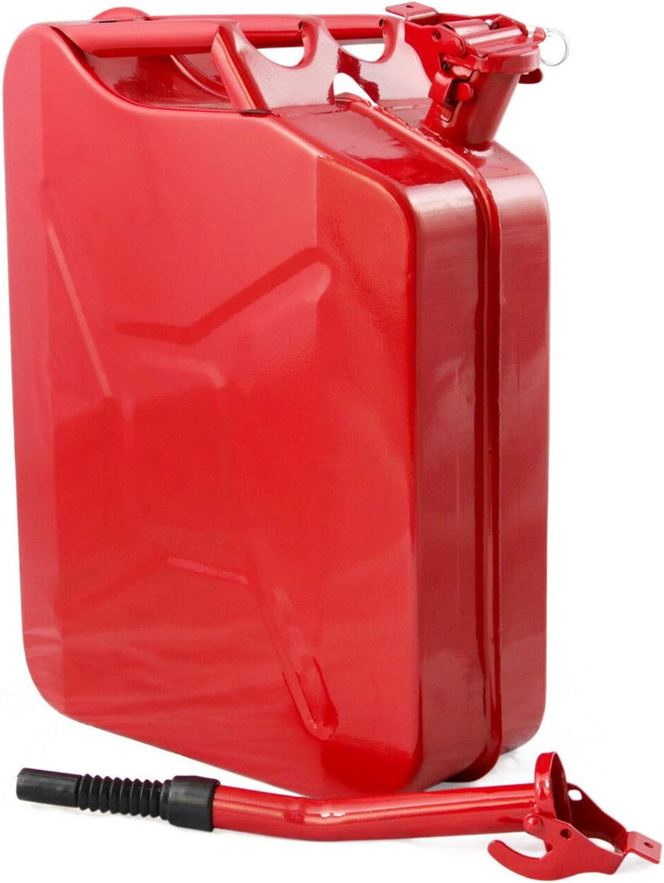 Clever Market Gas Tank Jerry Can Automotive Fuel Steel Red Backup Tank Emergency NATO Army Jerry Cans Gasoline Military Tank 5 Gal 20L