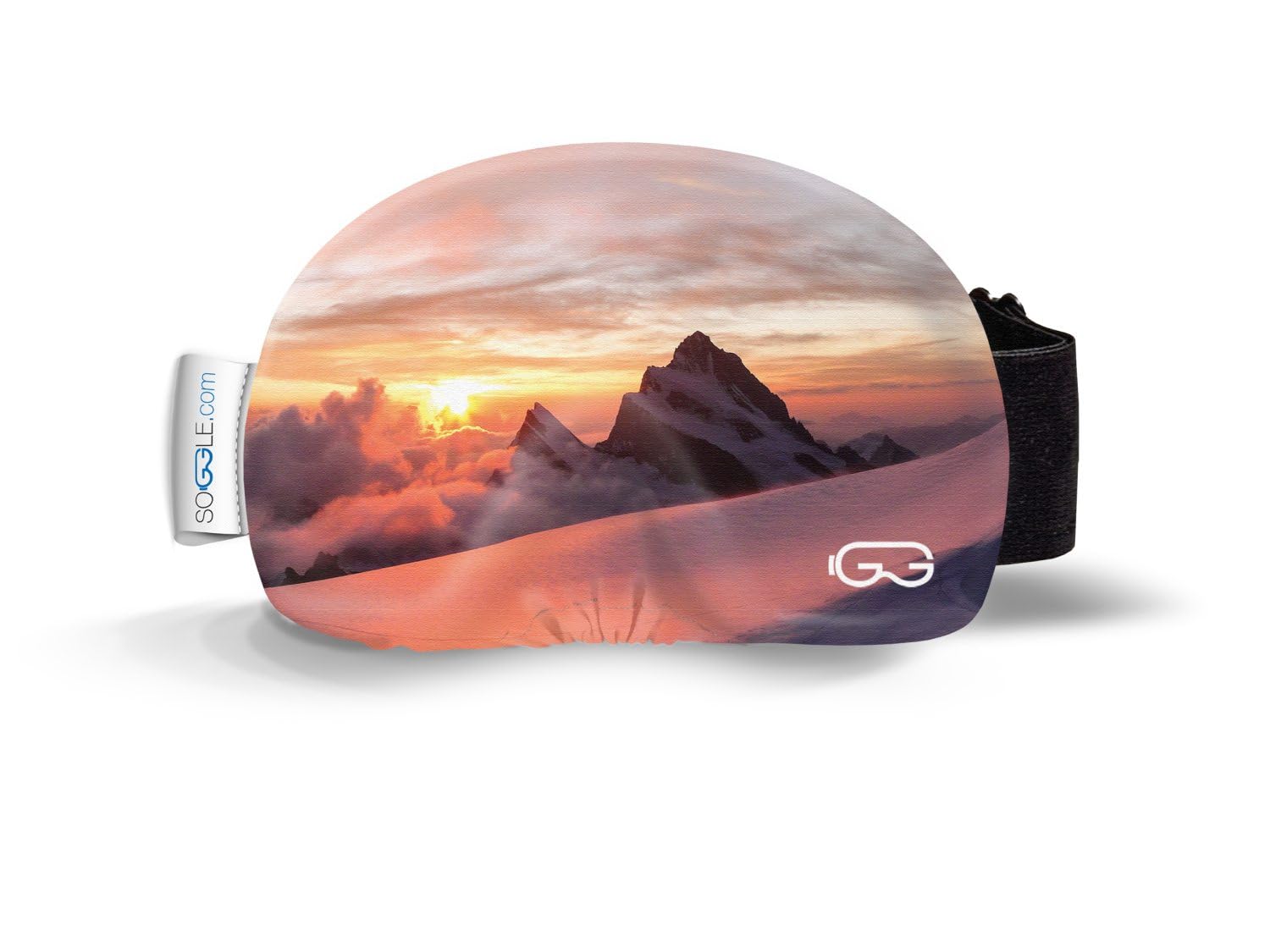 SOGGLE Ski Goggles Protective Cover Microfibre One Size Pictures Foggy Sunset