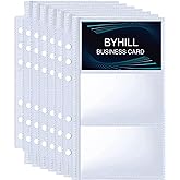 BYSTER 40 Pack 240 Pockets A6 Binder Business Card Sleeves, Ultra-Clear K-pop Photocard Sleeves, Double Sided 3 Pocket 6 Ring Planner Refill Pages for Business Card, Credit Card and K-pop Photocard