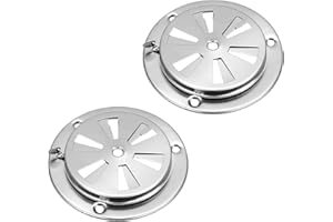 OGANAZI 2PCS BBQ Grill Smoker Exhaust Vent Stove Air Vent Damper for Adjusting Airflow, BBQ Smoke Grilling Air Vent Set, Stainless Steel Grill Vent Smoker Replacement Parts, JMUS20243414