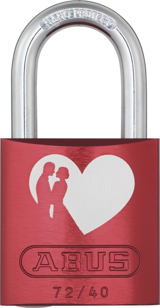 ABUS 9750 72/40 LoveLock 6 Aluminium Padlock, Red, Set of 6 Piece