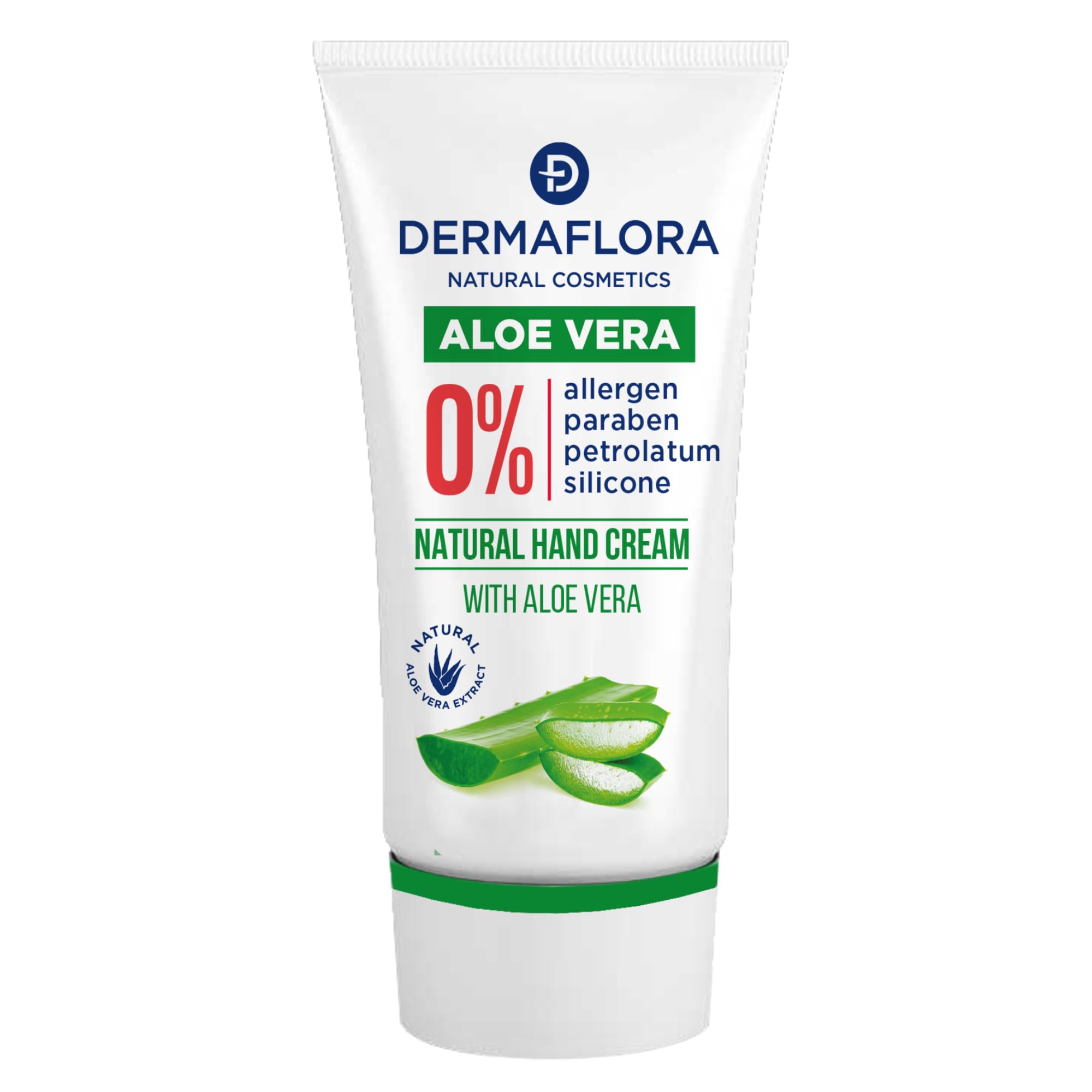Dermaflora Aloe Vera Hand Cream 50ml – Deep Hydration for Dry & Sensitive Hands – Fast Absorbing, Non-Greasy – With Glycerin & Vitamin E – 0% Paraben, Silicone & Petrolatum