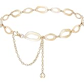 Yiqeenho Waist Chain for Women Gold Hollow Chunky Belt for Dresses