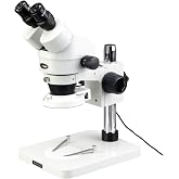 AmScope SM-1BSZ-64S-R Dissecting Zoom Stereo Microscope, 3.5X-90X | 3.5X-90X Magnification Range Stereo Zoom Microscope LED Ring Light