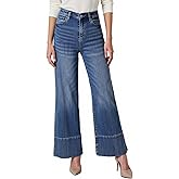 GENUWII Women's Wide Leg Jeans Baggy High Waisted Straight Leg Denim Pants with Pockets