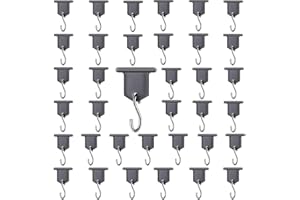 RVPNR 36Pcs RV Awning Light Holder Camper Awning Hook Light Accessory Plastic and Metal Light S Shaped Hook Gray Camper Light Support Hanger for Camping Tent Indoor Outdoor Decor (36 Pieces)