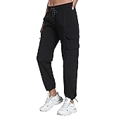 Women's Joggers with Pockets, Hiking Cargo Water Resistant Lightweight Pants for Women Workout Athletic Travel Camping