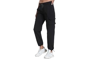 KCUTTEYG Women's Joggers with Pockets, Hiking Cargo Water Resistant Lightweight Pants for Women Workout Athletic Travel Camping