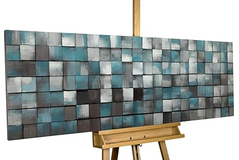 Kunstloft Tableau En Bois Calme Du Bleu 150x50x7cm