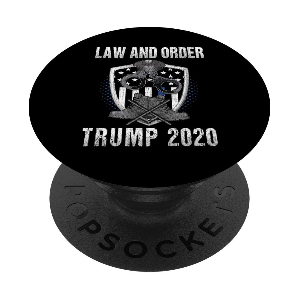 Pro Trump 2020 Thin Blue Line Flag Support The Police Gift PopSockets Grip and Stand for Phones and Tablets