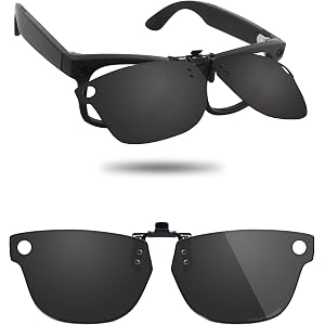 Fiskr Polarized Clip-On Sunglasses Flip Up Anti-Glare Glasses for Ray-Ban Meta Blayzer Optics (Gen 2) RW7001 50mm Sunglasses