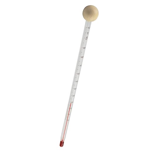 Lantelme Babyflaschenthermometer Analog Baby Kinder Nahrungsmittel Getränke Thermometer Glas mit Holzkugel 7628