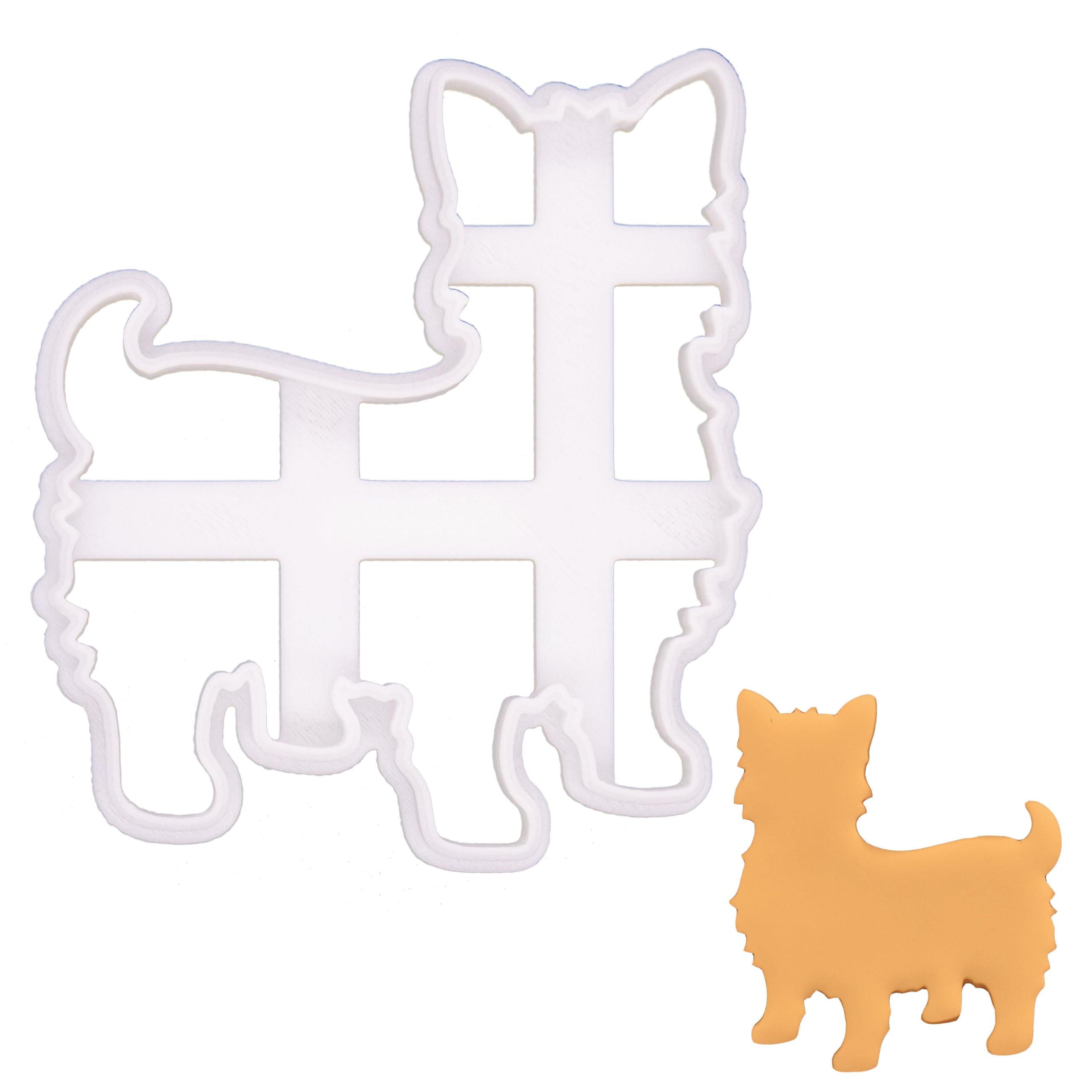 BAKERLOGY Yorkshire Terrier Outline Cookie Cutter - Detailed Biscuit Cutter Design for Baking and Crafts, Ideal on Fondant, Dough, Clay