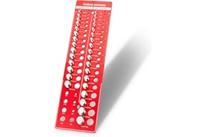 hylissus 34 Nut and Bolt Thread Checker, Bolt and Nut Identifier Gauge Thread Checker Standard and Metric Board Wall Mount Screw Size and Thread Gauge (Rectangular)