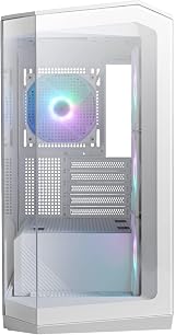 MSI MAG PANO M100L PZ WHITE Micro-ATX PC Case with USB-C 20Gbps GPU Stand view 7