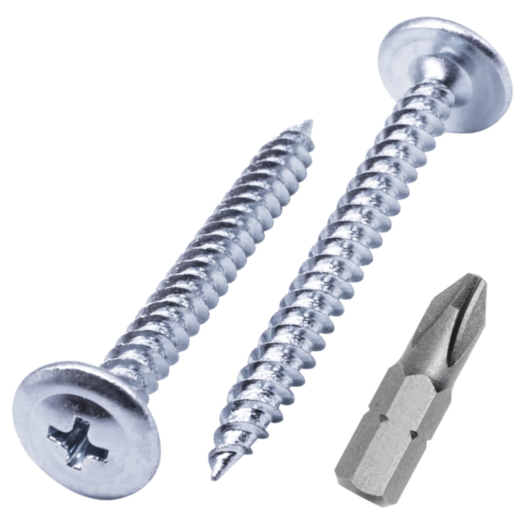 Marcopol (Pack of 50 pcs) Zinc Plated Steel 4.2 x 38 mm Wood Screws, Metal Screws, Phillips Modified Truss Head, Self Tapping (50, 4.2 x 38 mm), Silver