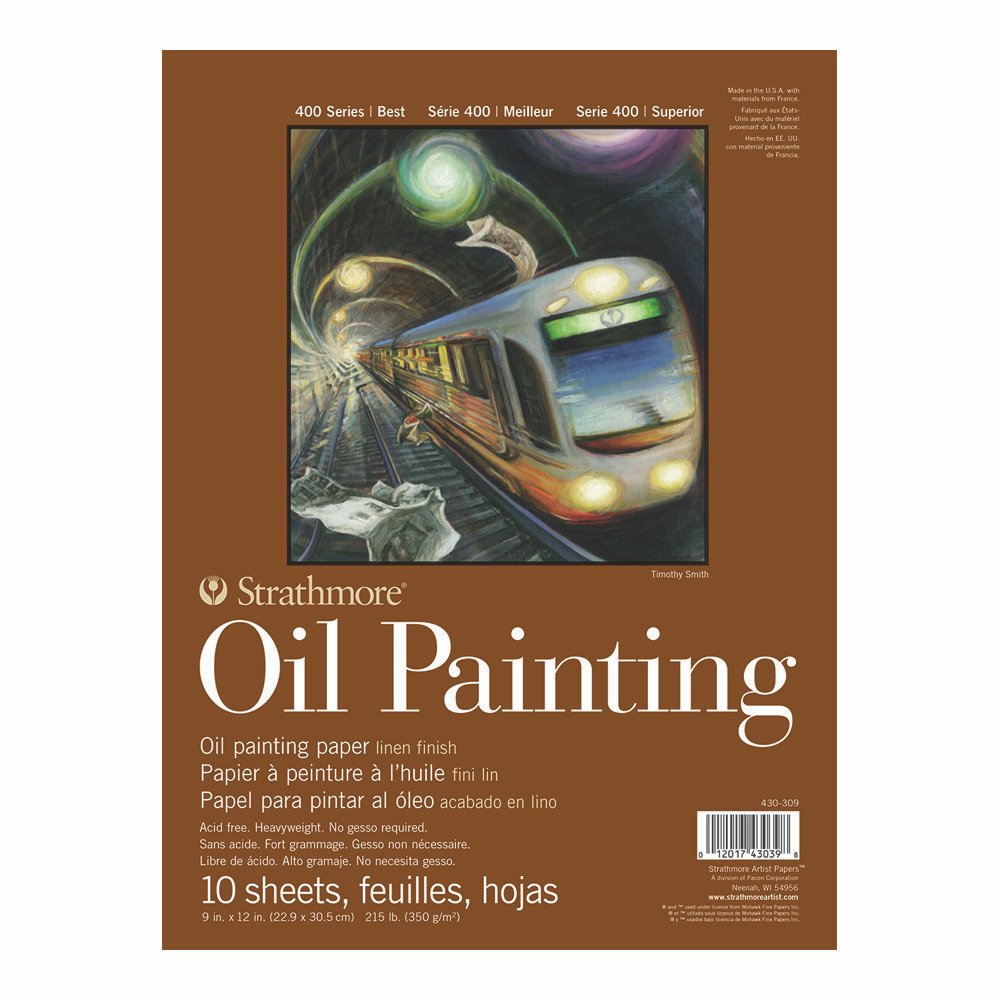 Strathmore 400 Series Oil Painting Pad, Linen, Natural White, 9" x 12" — image 1