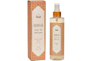 Oud Air Freshener Room & Linen Spray by Dukhni | 250ml Ibtisam Mist for Bed Linen, Fabrics, Sofas, and Prayer Mats | Alcohol-