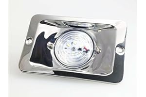 Pactrade Marine Boat 5 Inches LED Transom Interior Stern Light Anchor Light Rectangular SS 304 Splashproof Flush Mount for Fi