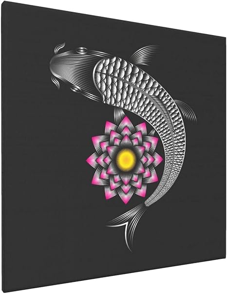 Amazon 鯉と蓮の花 和柄 絵画 フレーム装飾画 キャンバスアート アートパネル 壁画 壁掛け 絵 モダンアート 版画 壁飾り ポスター おしゃれ ウォールステッカー オンライン通販