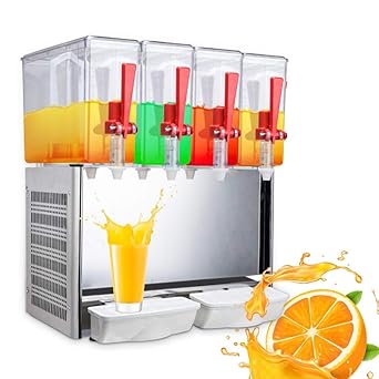 Amazon Co Jp Mxbaohengジュースディスペンサー ジュースマシン コールドドリンクマシン攪拌型 Lsj 10 4 Cold Drink Machine 4 バレル 保温と制冷両用 制冷専用 レストラン 飲食店 ジュース 野菜ジュース コーヒー ココナッツミルク 豆乳 炭酸飲料 110v 制冷専用