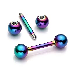 4 Pairs Stainless Steel 14/16G Mixed Colors Body
