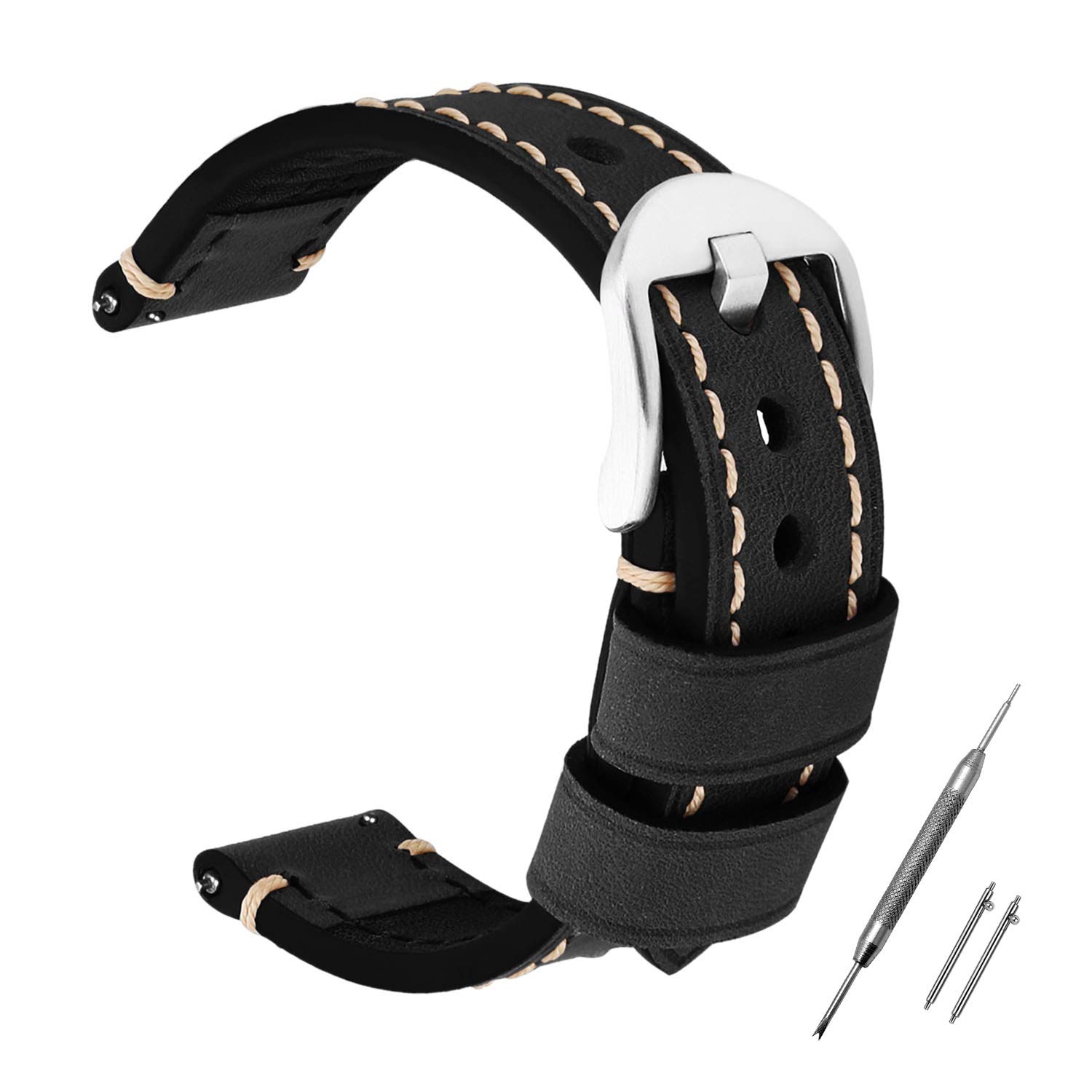 Correa Reloj 24mm HOMPO Reemplazo de Reloj de Cuero Genuino Correa ...