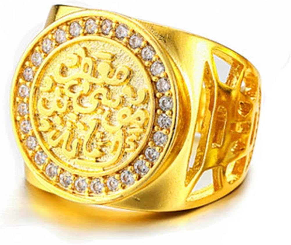 Crystal Arabic Women Gold Rings Ancient Jewelry Men Large Fashion