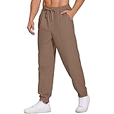 COOFANDY Men's Linen Casual Lightweight Pants Elastic Waist Drawstring Beach Pants with Pockets