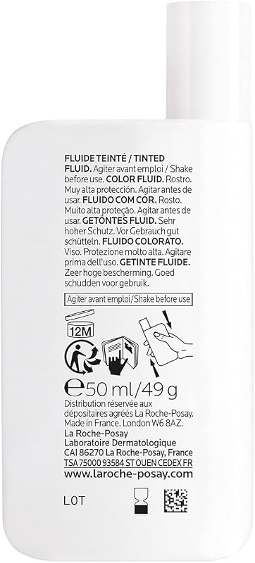 La Roche Posay Protetor Solar Tingido, SPF50+, Previne o Stress Oxidativo, Resistente à Água, Suor e Areia, Fórmula com Mexoryl 400, Fluido Invisível, Anthelios UV-MUNE 400, 50 ml