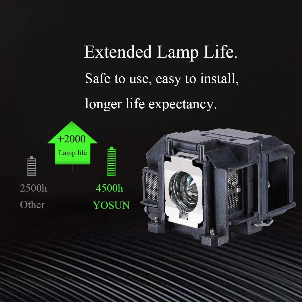YOSUN v13h010l67 Projector Lamp for epson elplp67 ex5210 ex7210 ex3210 ex3212 vs210 vs220 s11 x12 x15 eb-s02 eb-w12 PowerLite Home Cinema 500 707 710hd 750hd Replacement Projector Lamp Bulb: Home Audio & Theater