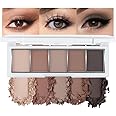 CAKAILA 5 Colors Matte Eyeshadow Makeup Palette,Nude Dark Brown Taupe Black Highly Pigmented Natural Neutral Eye Shadow Palette,Long Lasting Waterproof Naturing-Looking Women Girls Eye Shadow