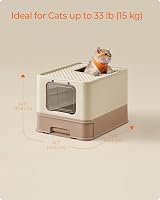 Feandrea Hidden Cat Litter Box with Hood Slide-Out Tray 15 kg Capacity view 7