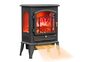 VEXON Electric Fireplace Heater,1000W/1500W Electric Infrared Quartz Fireplace, 22” Freestanding Stove Heater with Realistic Flame, Portable Fireplace, Electric Fireplace Heater for Indoor use