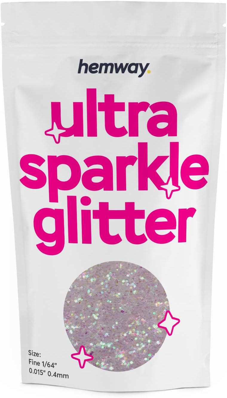 Hemway FINE Premium Multi Purpose Glitter 1/64" 0.015" 0.4mm 375 microns Dust/Powder 100g / 3.5oz for Crafts Cosmetic Wine Glass Face Art Nail Skin Beards Festival (Mother of Pearl)