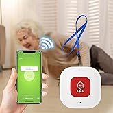 PILSAMAS WiFi Caregiver Call Button for Elderly at Home w App Notification, Elderly Monitoring, Caregiver Pager, Medical Alert Device for Seniors No Monthly Fee, Alert Button for Seniors at Home