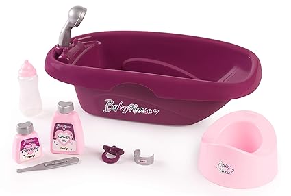 Smoby 220340 Baby Nurse Puppen-Badewanne, Rosa, Lila