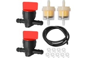 Hoypeyfiy 494768 1/4"-60cm/2 Feet Fuel Filter Shut Off Valve Gas Fuel Line Hose Kit, Ideal for Snowplows, Motorcycles and Mos
