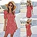 Women’s Short Sleeve Bodycon Mini Dress,Ladies Floral Printing Square Neck Summer Sheath Sundressthumb 1
