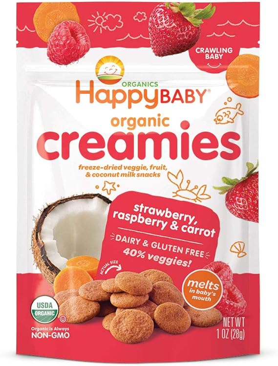 Happy Baby Organic Creamies FreezeDried Veggie & Fruit Snacks with