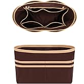 GIVLEFLY Large Purse Organizer Insert with Water Bottle Holder, Lightweight Bag Organizer Insert with Multiple Inside and Outside Pockets, Handbag & Tote Divider,Brown