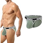 MUEBAIRES Men's Open Front Briefs Ball Pouch Bulge Enhancing High Fork Bikini Briefs