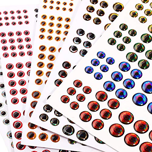 Gejoy 1242 Stück 3D 4D Angelaugen Oval Angelköder Augen Realistisches Angelauge für die Herstellung von Angelködern… – Bild 6