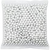 INSPIRELLE 1100pcs White Undrilled ABS Art Faux Pearls for Vase Fillers, 8mm No Hole Makeup Beads to Hold Brush Eyeliner, Imitation Round Pearl Beads for Table Scatter Home Wedding Decoration