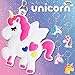 Rainbow Unicorn Keychain,Hicdaw 48Pcs Keyring Unicorn Assorted Holder Unicorn Keyring Party Favor Key Chains Prizes Gifts for Kids and Adults