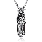 ixluck Hecate Pendant Necklace,Wicca Wiccan Hekate Moon Goddess Pagan Amulet Jewelry for Women